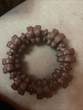 Textured Brown Ring Chew Toy
